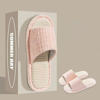 Indoor Summer Sweat Absorbing Cotton And Linen Slippers - MH TRENDS & STYLES