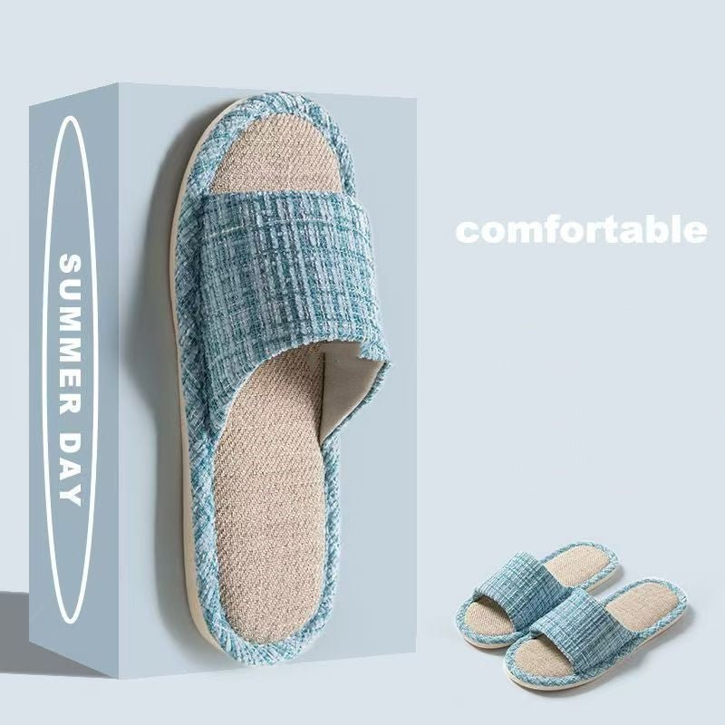 Indoor Summer Sweat Absorbing Cotton And Linen Slippers - MH TRENDS & STYLES