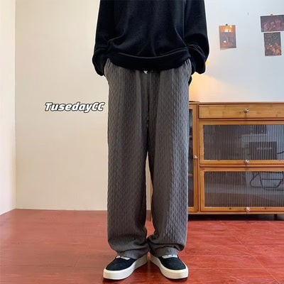 Jacquard Rhombus Draped Pants Men - MH TRENDS & STYLES