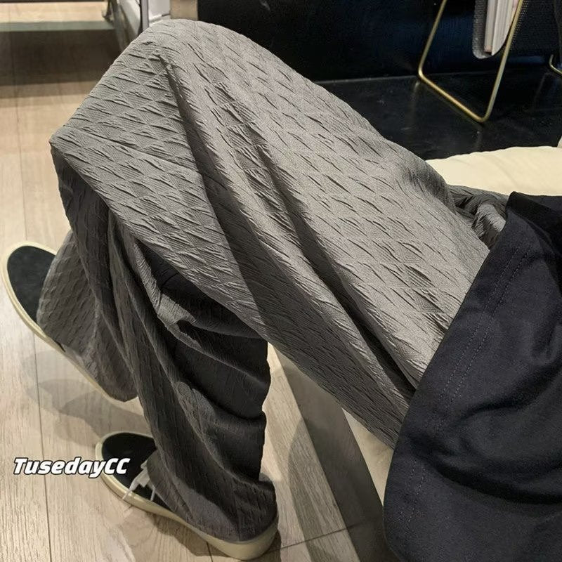 Jacquard Rhombus Draped Pants Men - MH TRENDS & STYLES