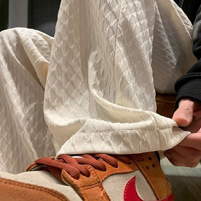 Jacquard Rhombus Draped Pants Men - MH TRENDS & STYLES