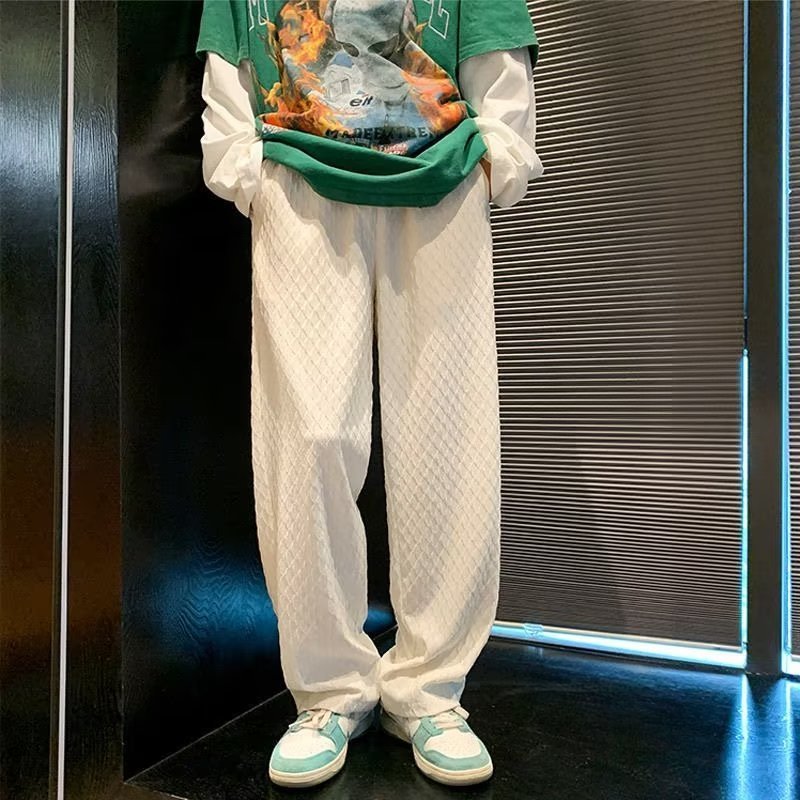 Jacquard Rhombus Draped Pants Men - MH TRENDS & STYLES