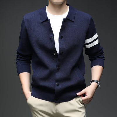 Knitted Cardigan Lapel Korean Slim Men's Jacket - MH TRENDS & STYLES