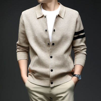 Knitted Cardigan Lapel Korean Slim Men's Jacket - MH TRENDS & STYLES