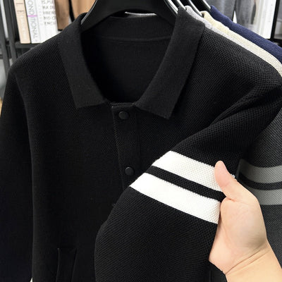 Knitted Cardigan Lapel Korean Slim Men's Jacket - MH TRENDS & STYLES