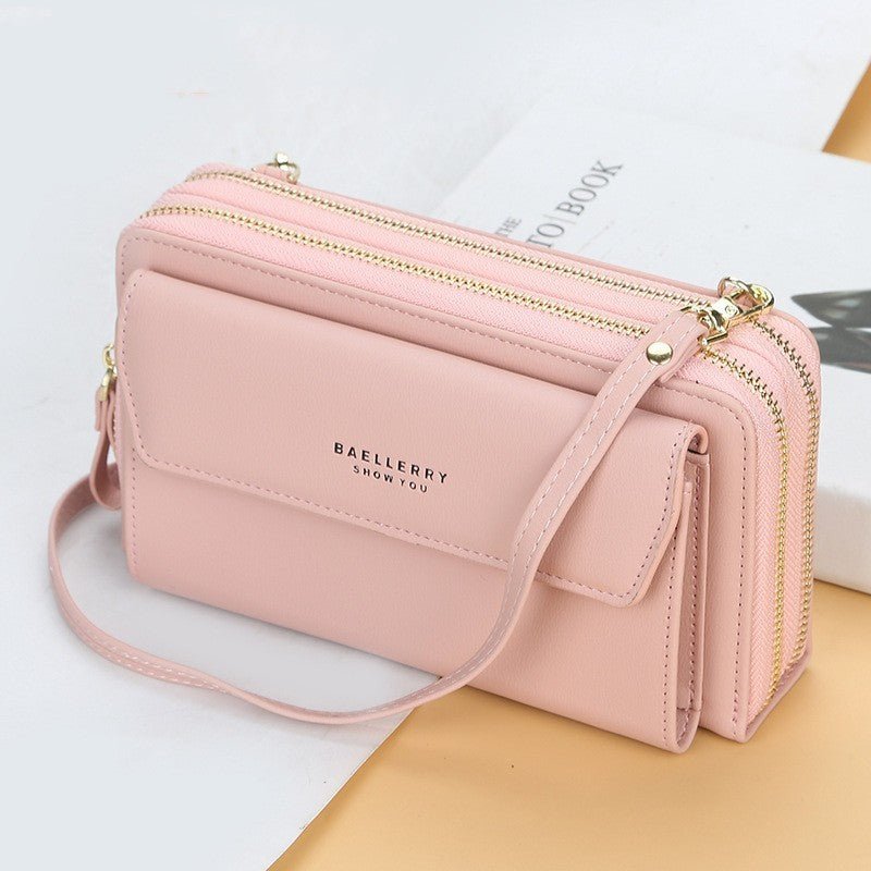 Ladies Long Wallet Double Zipper Large Capacity Diagonal Bag - MH TRENDS & STYLES