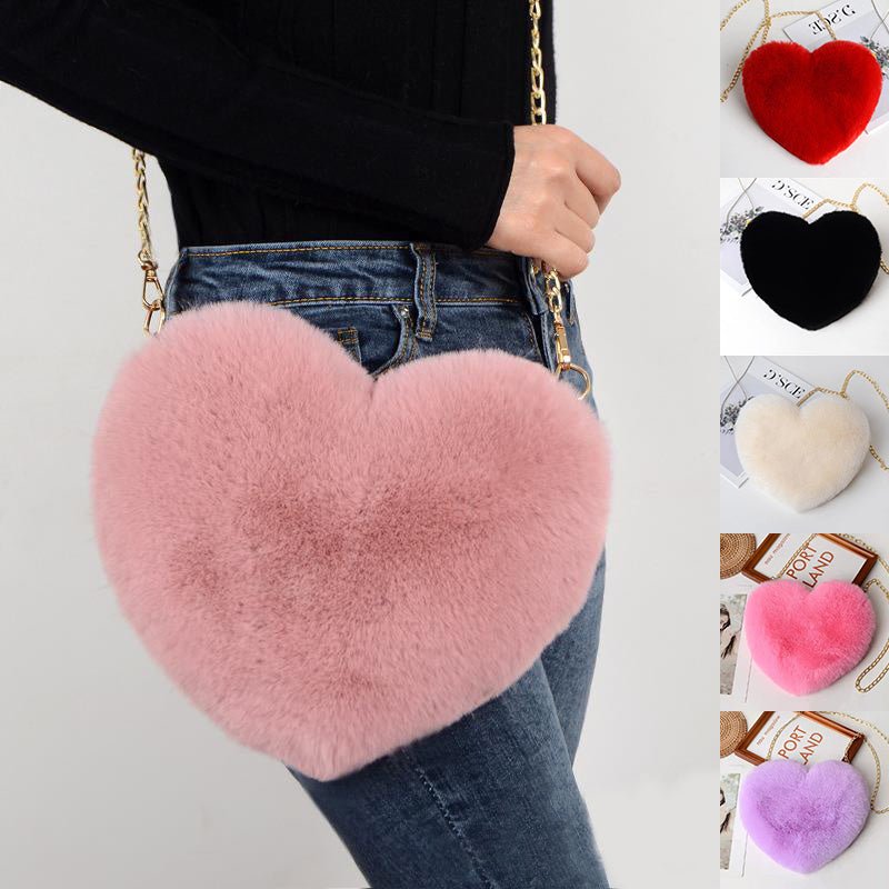 Love Bags For Women Plush Chain Shoulder Bags Valentine's Day Party Bag - MH TRENDS & STYLES