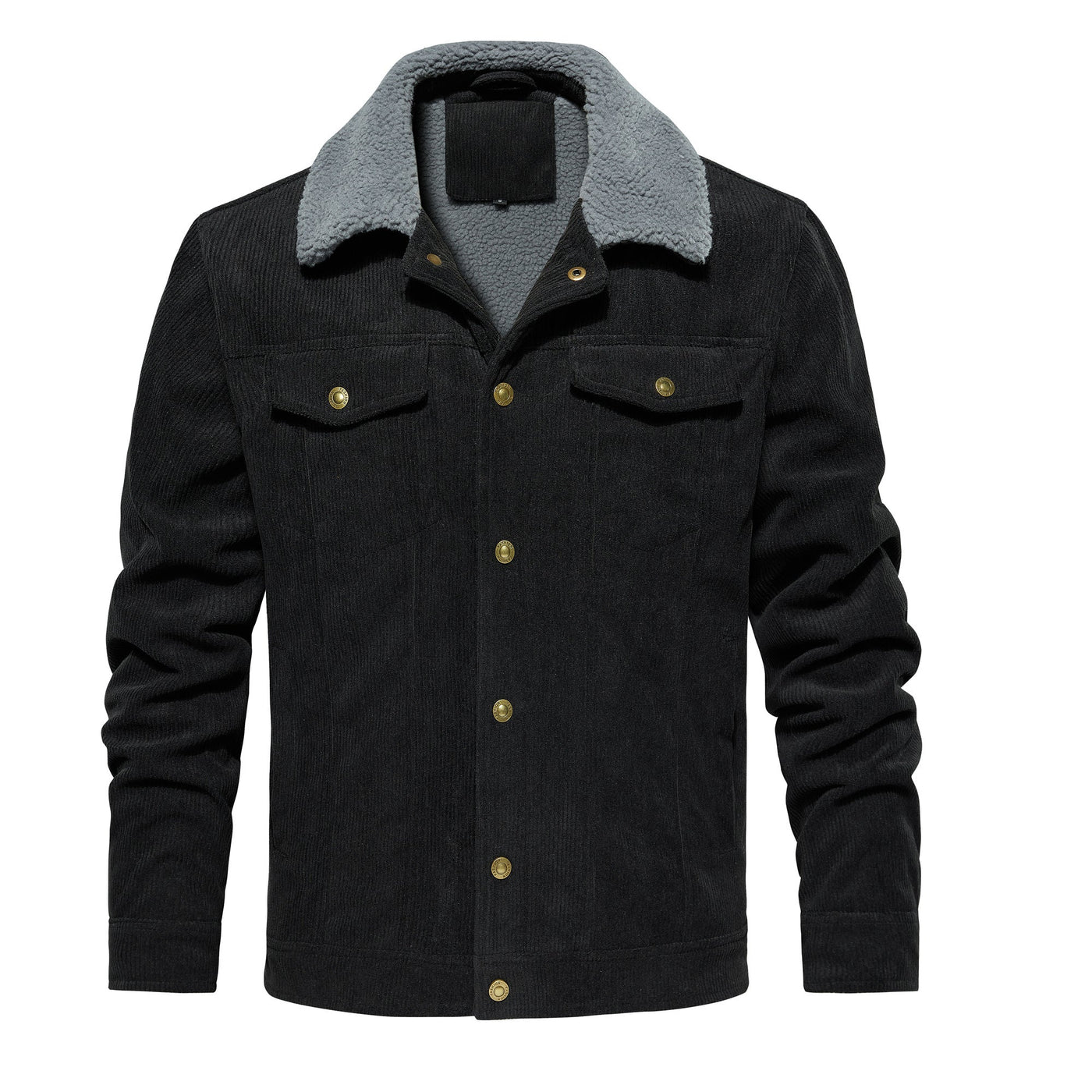 Men's Corduroy Jacket Winter Sherpa Lined Warm Thick Trucker Cargo Coat With 5 Pockets - MH TRENDS & STYLES