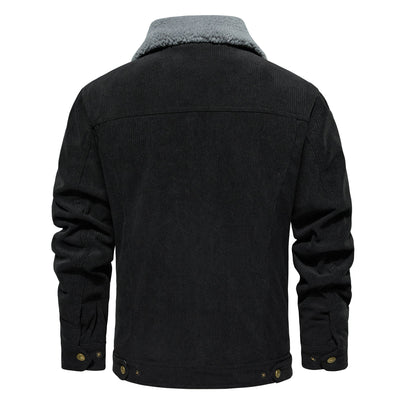 Men's Corduroy Jacket Winter Sherpa Lined Warm Thick Trucker Cargo Coat With 5 Pockets - MH TRENDS & STYLES