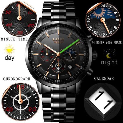 Men's Fashion Waterproof Moon Quartz Business Sports Watch - MH TRENDS & STYLES