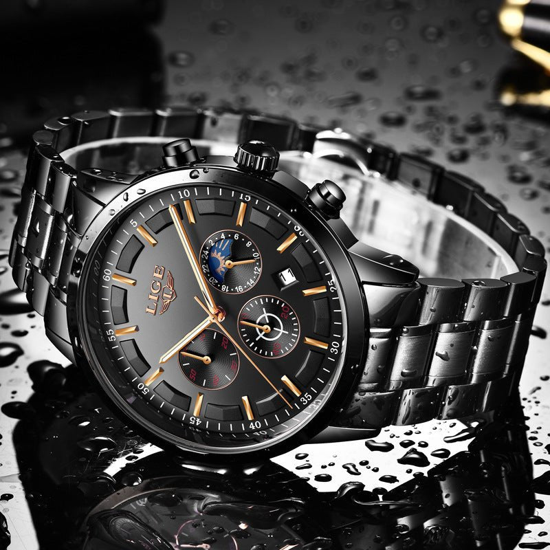 Men's Fashion Waterproof Moon Quartz Business Sports Watch - MH TRENDS & STYLES
