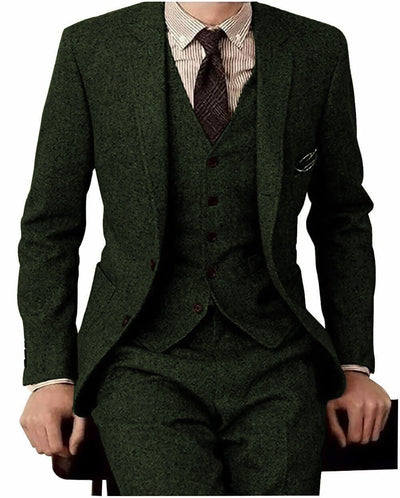 Men's Suit Three - piece Suit Fashion Woolen Suit - MH TRENDS & STYLES
