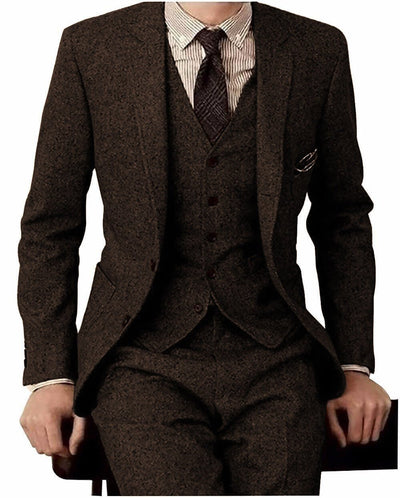 Men's Suit Three - piece Suit Fashion Woolen Suit - MH TRENDS & STYLES
