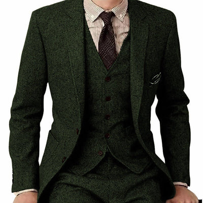 Men's Suit Three - piece Suit Fashion Woolen Suit - MH TRENDS & STYLES