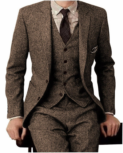 Men's Suit Three - piece Suit Fashion Woolen Suit - MH TRENDS & STYLES