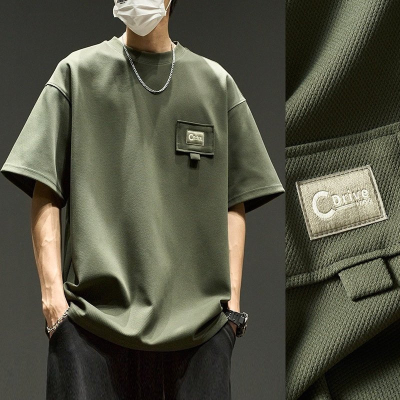 Men’s Waffle Knit Oversized T-Shirt | Casual Summer Top | Trendy Streetwear - MH TRENDS & STYLES