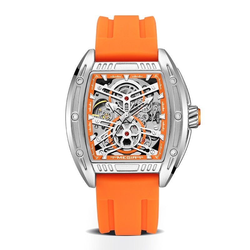 Men's Wine Barrel Type Mechanical Watch Silicone Tape - MH TRENDS & STYLES