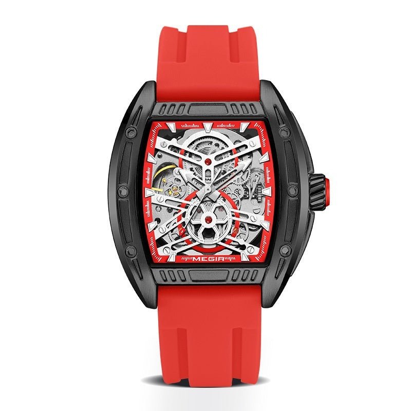 Men's Wine Barrel Type Mechanical Watch Silicone Tape - MH TRENDS & STYLES