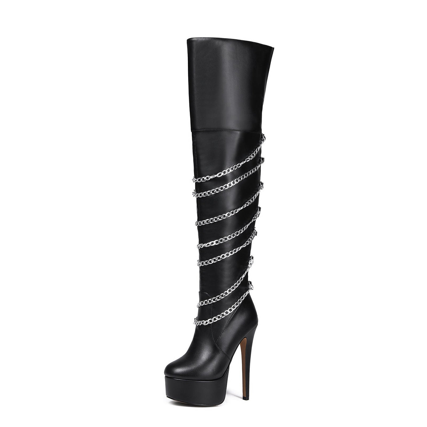Metal Pointed Hot Girl Below The Knee Knight Boots High Heel - MH TRENDS & STYLES
