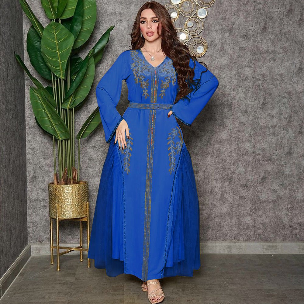 Middle East Diamond Beaded Dress Dress Women - MH TRENDS & STYLES