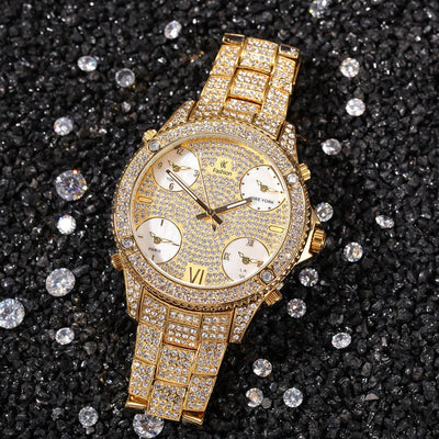 New Full Diamond Large Dial Hip - hop Men's Watches - MH TRENDS & STYLES