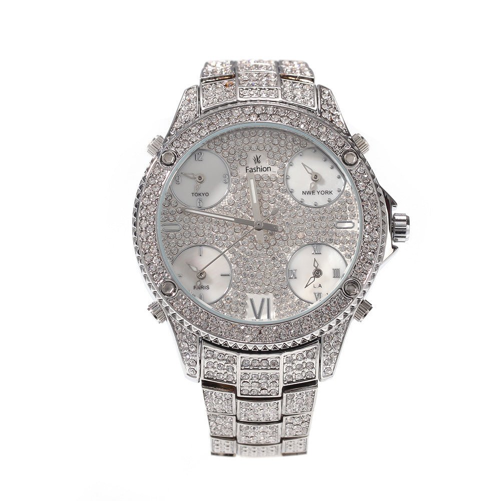 New Full Diamond Large Dial Hip - hop Men's Watches - MH TRENDS & STYLES