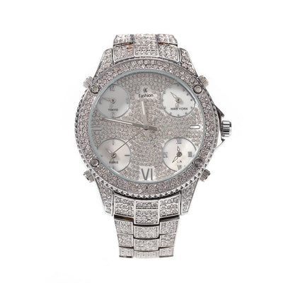New Full Diamond Large Dial Hip - hop Men's Watches - MH TRENDS & STYLES