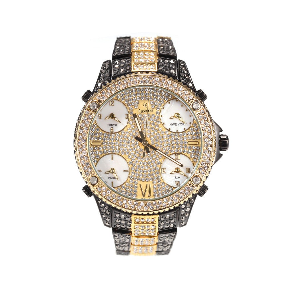 New Full Diamond Large Dial Hip - hop Men's Watches - MH TRENDS & STYLES