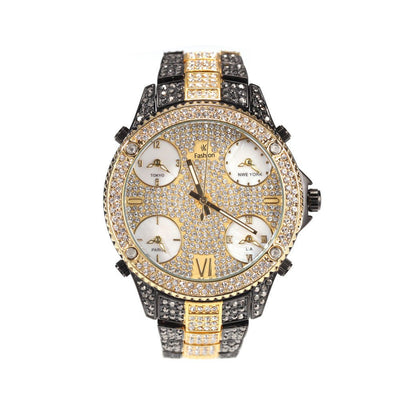 New Full Diamond Large Dial Hip - hop Men's Watches - MH TRENDS & STYLES
