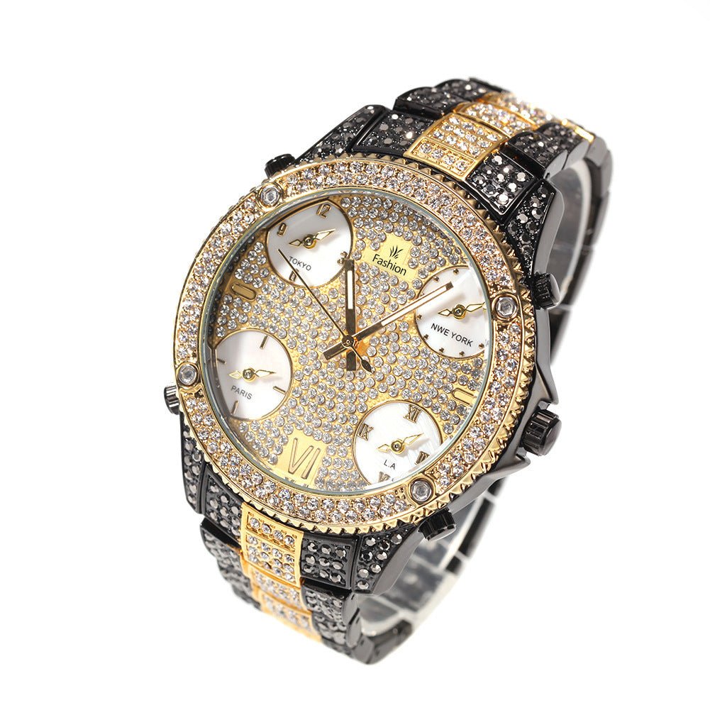 New Full Diamond Large Dial Hip - hop Men's Watches - MH TRENDS & STYLES