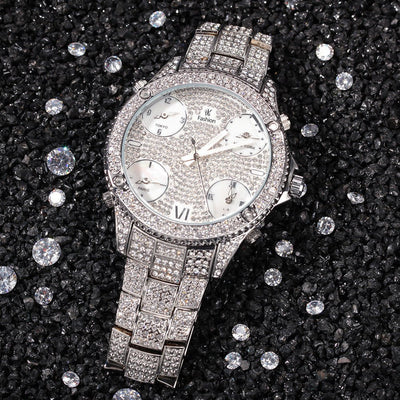 New Full Diamond Large Dial Hip - hop Men's Watches - MH TRENDS & STYLES