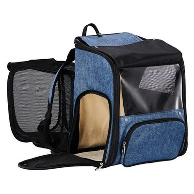 Pet Carrier Backpack, Expandable Cat Dog Carrier With Back Extension, Breathable Mesh Travel Backpack For Small Dogs Cats, Soft - Sided Pet Backpack Holds Up To 26 Lbs - MH TRENDS & STYLES