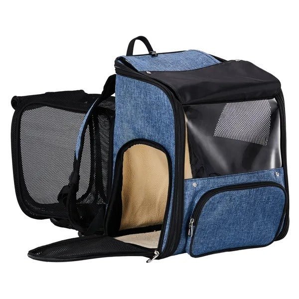 Pet Carrier Backpack, Expandable Cat Dog Carrier With Back Extension, Breathable Mesh Travel Backpack For Small Dogs Cats, Soft - Sided Pet Backpack Holds Up To 26 Lbs - MH TRENDS & STYLES