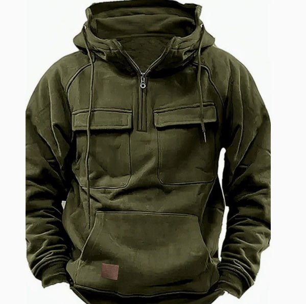 Premium Men’s Zip - Up Hoodie Sweatshirt | Casual Sportswear with Drawstring & Kangaroo Pocket - MH TRENDS & STYLES