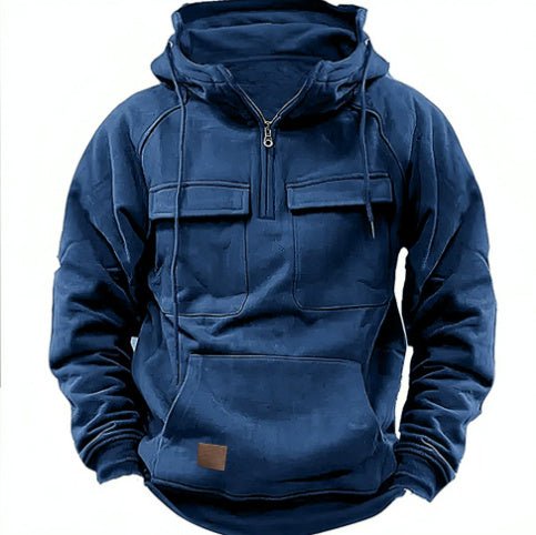 Premium Men’s Zip - Up Hoodie Sweatshirt | Casual Sportswear with Drawstring & Kangaroo Pocket - MH TRENDS & STYLES