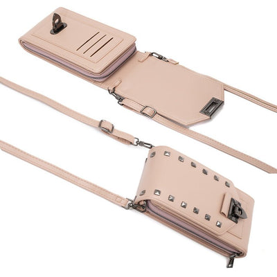 Rivet Design Shoulder Bags Mobile Phone Handbag Solid Color Crossbody Bags Women - MH TRENDS & STYLES