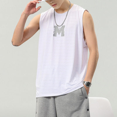 Summer New Letter Print Sleeveless T-shirt Men - MH TRENDS & STYLES