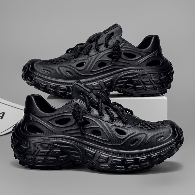 Summer Outdoor Non - slip Sandals Men's Thick - soled Poop Feeling Couple Hole Shoes Covered Heel Slippers - MH TRENDS & STYLES