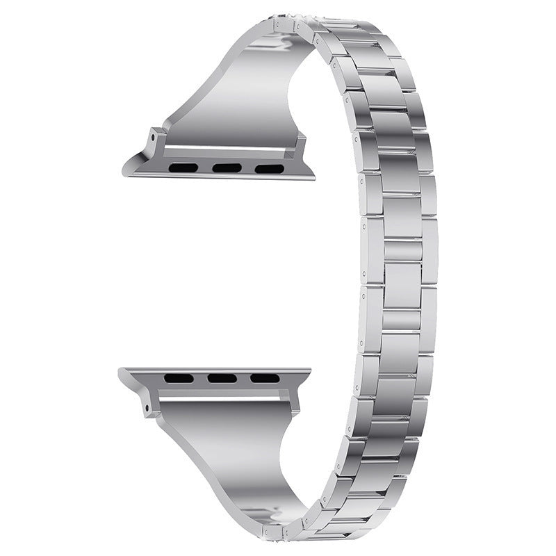 Three - bead Paste Belt Drill Stainless Steel Metal Strap - MH TRENDS & STYLES