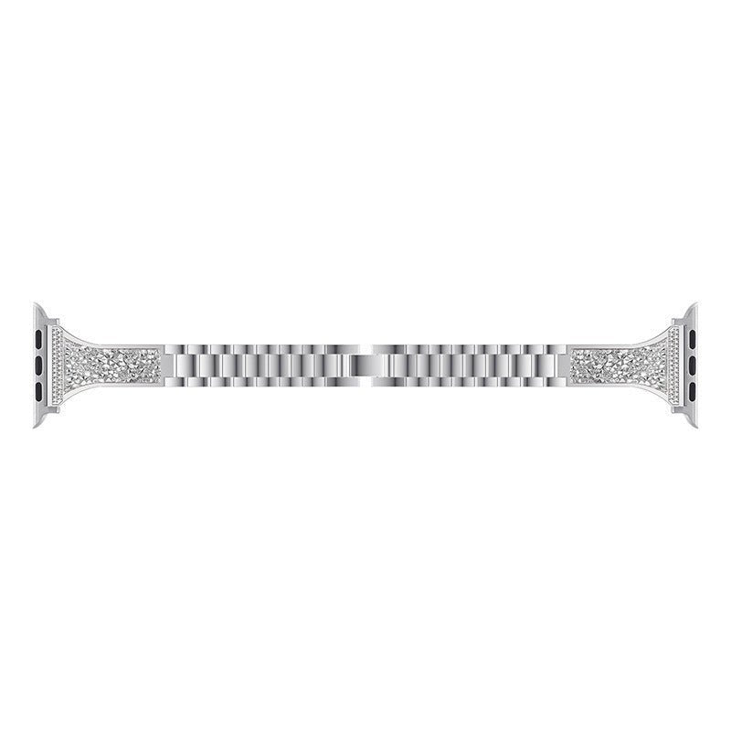 Three - bead Paste Belt Drill Stainless Steel Metal Strap - MH TRENDS & STYLES