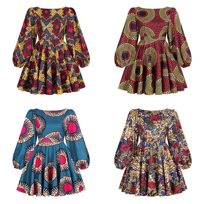 U - shaped back long - sleeved autumn dress short dress - MH TRENDS & STYLES