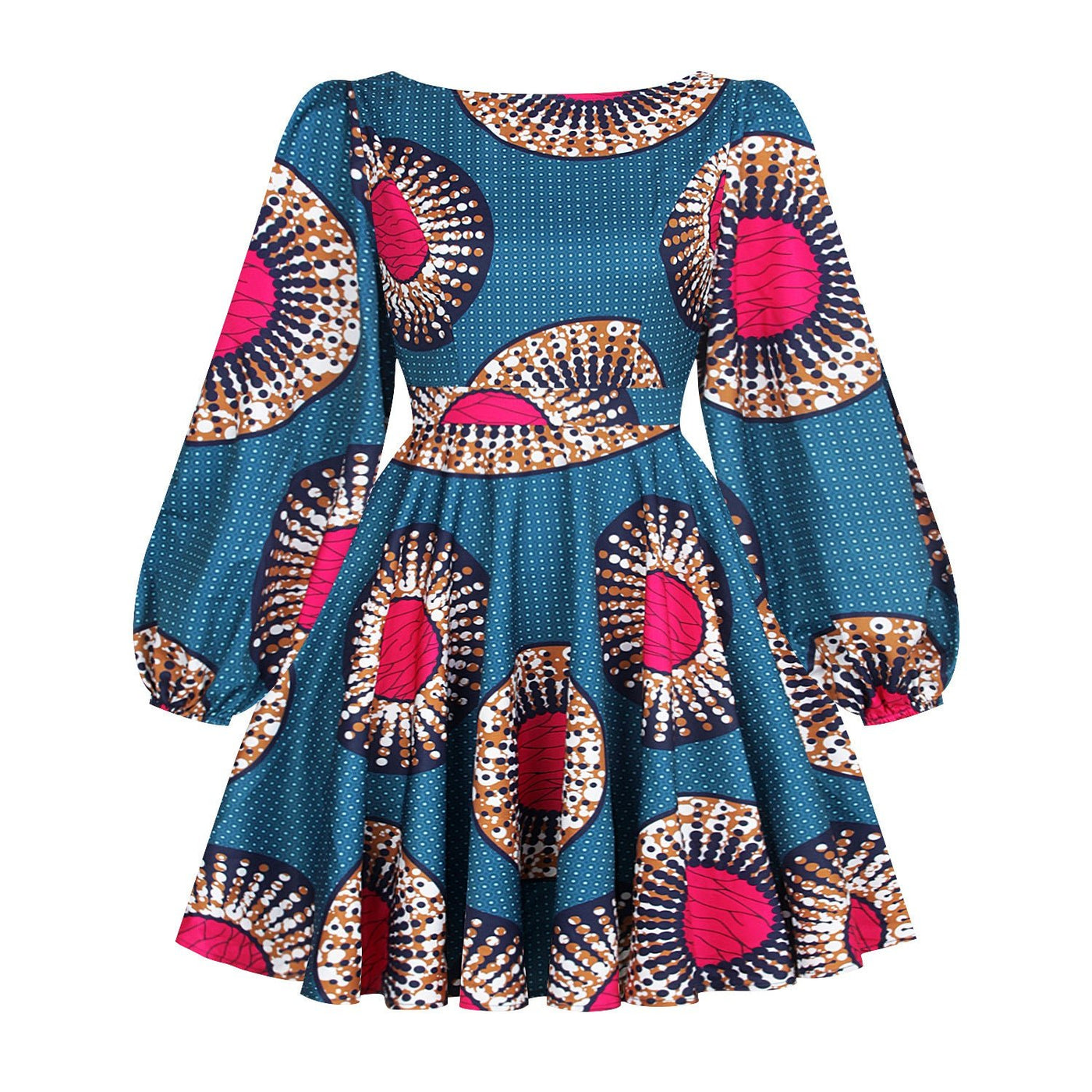 U - shaped back long - sleeved autumn dress short dress - MH TRENDS & STYLES