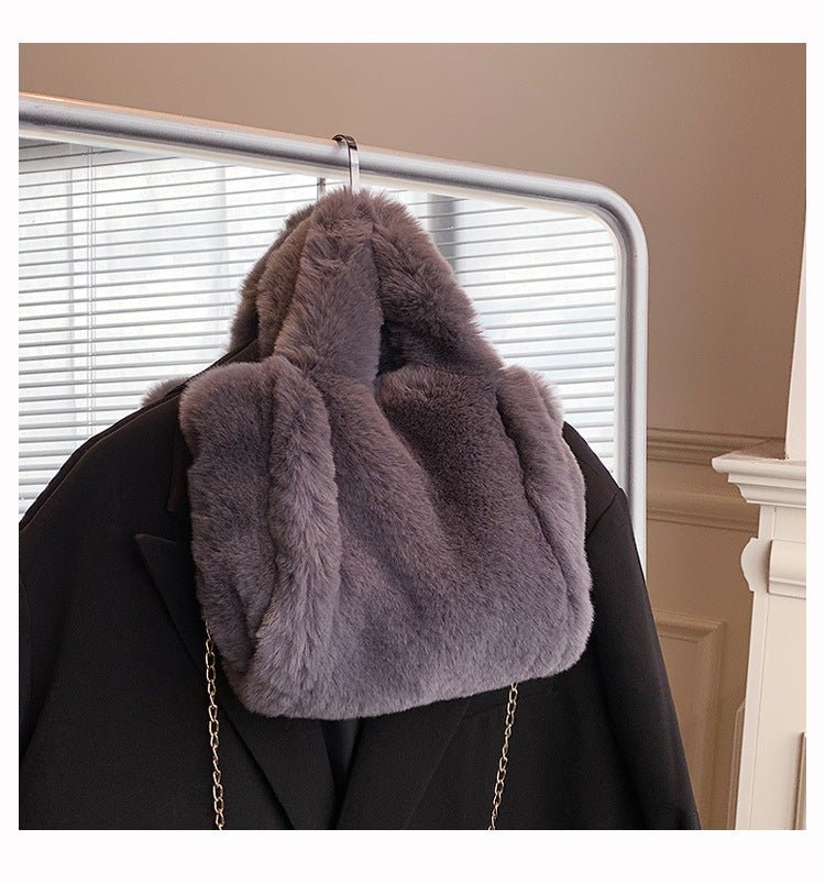 Winter Bags Chain Plush Handbag Totes Women Shoulder Bag - MH TRENDS & STYLES