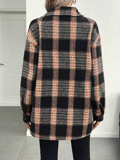Women's Casual Plaid Composite Plush Warm Jacket - MH TRENDS & STYLES