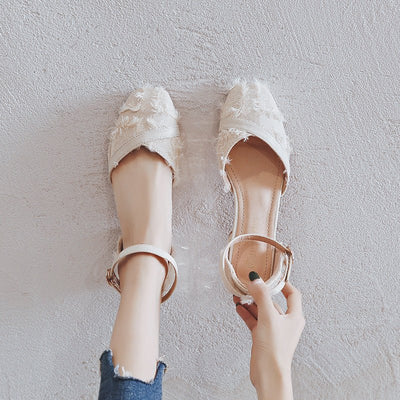 Womens Flats Shoes Ankle Strap Dorsay Low Heels - MH TRENDS & STYLES