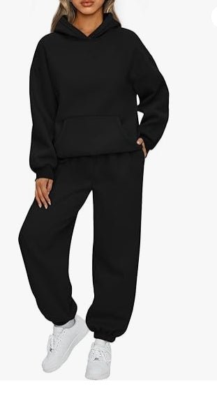 Women’s Sweatshirt Set | Solid Color 2 - Piece Outfit | Casual Long Sleeve Tracksuit - MH TRENDS & STYLES