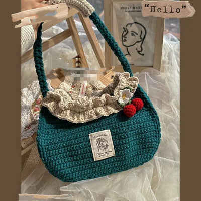 Wool Crocheted Bear Portable Shoulder Bag - MH TRENDS & STYLES